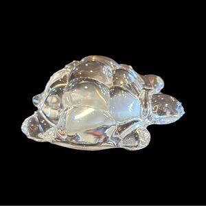 Vintage Crystal Glass TURTLE Figurine Paperweight